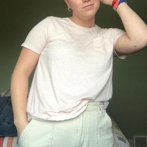 Peach and white striped Albion fit top